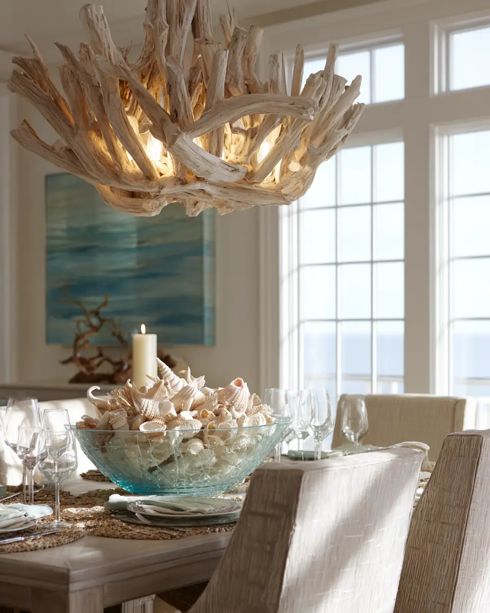 Neutral Coastal Dining Room Decor Ideas