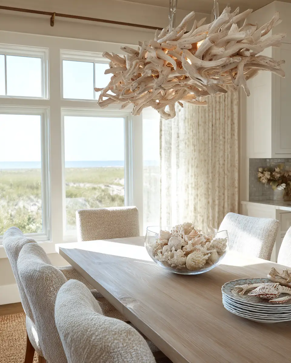 Neutral Coastal Dining Room Decor Ideas