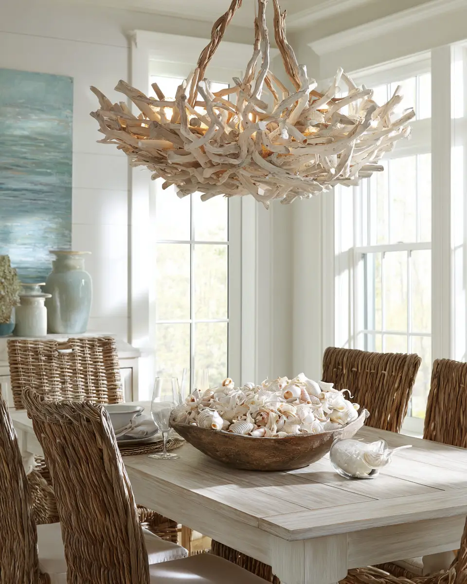 Neutral Coastal Dining Room Decor Ideas