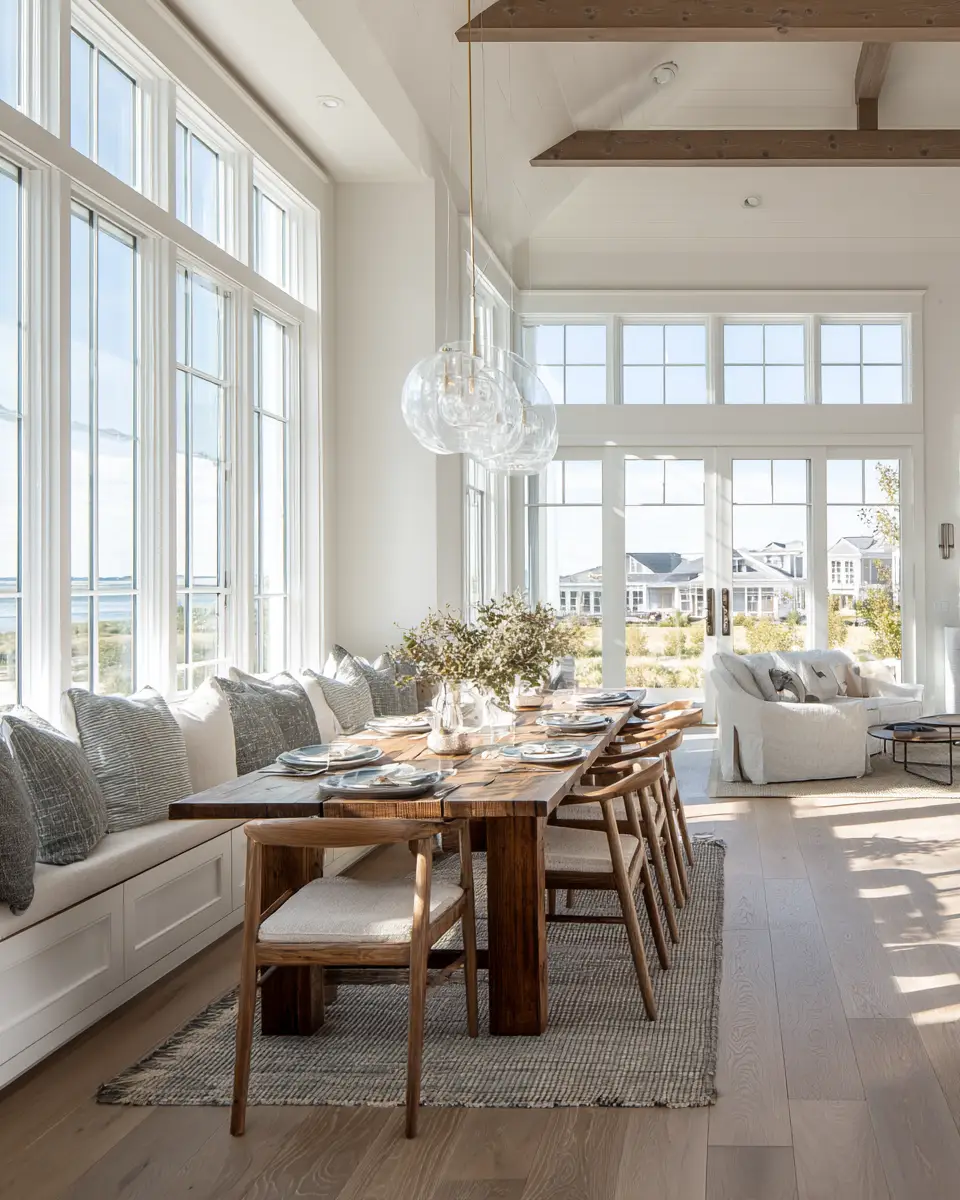 Neutral Coastal Dining Room Decor Ideas