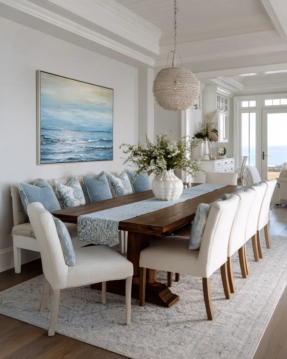 Neutral Coastal Dining Room Decor Ideas