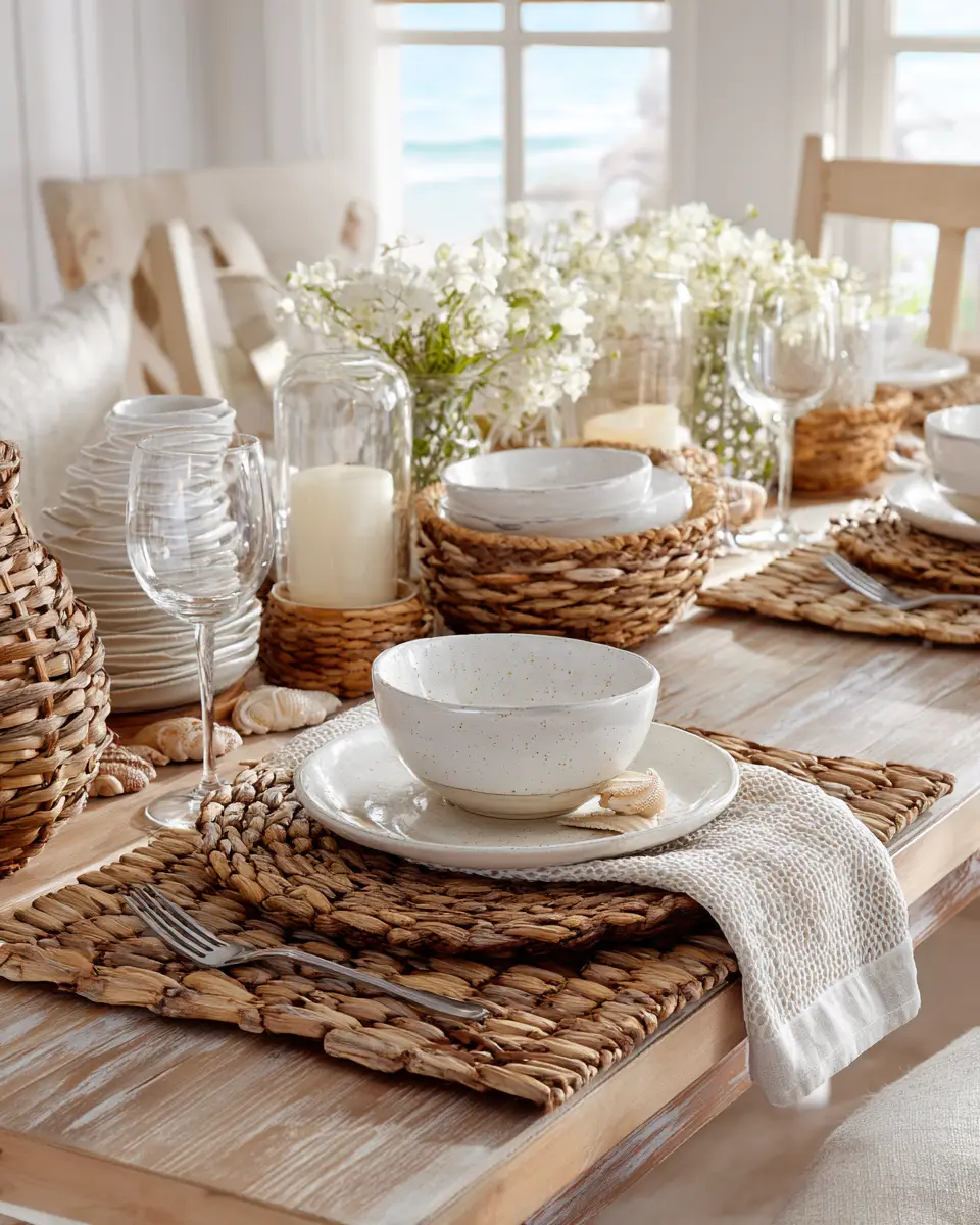 Neutral Coastal Dining Room Decor Ideas