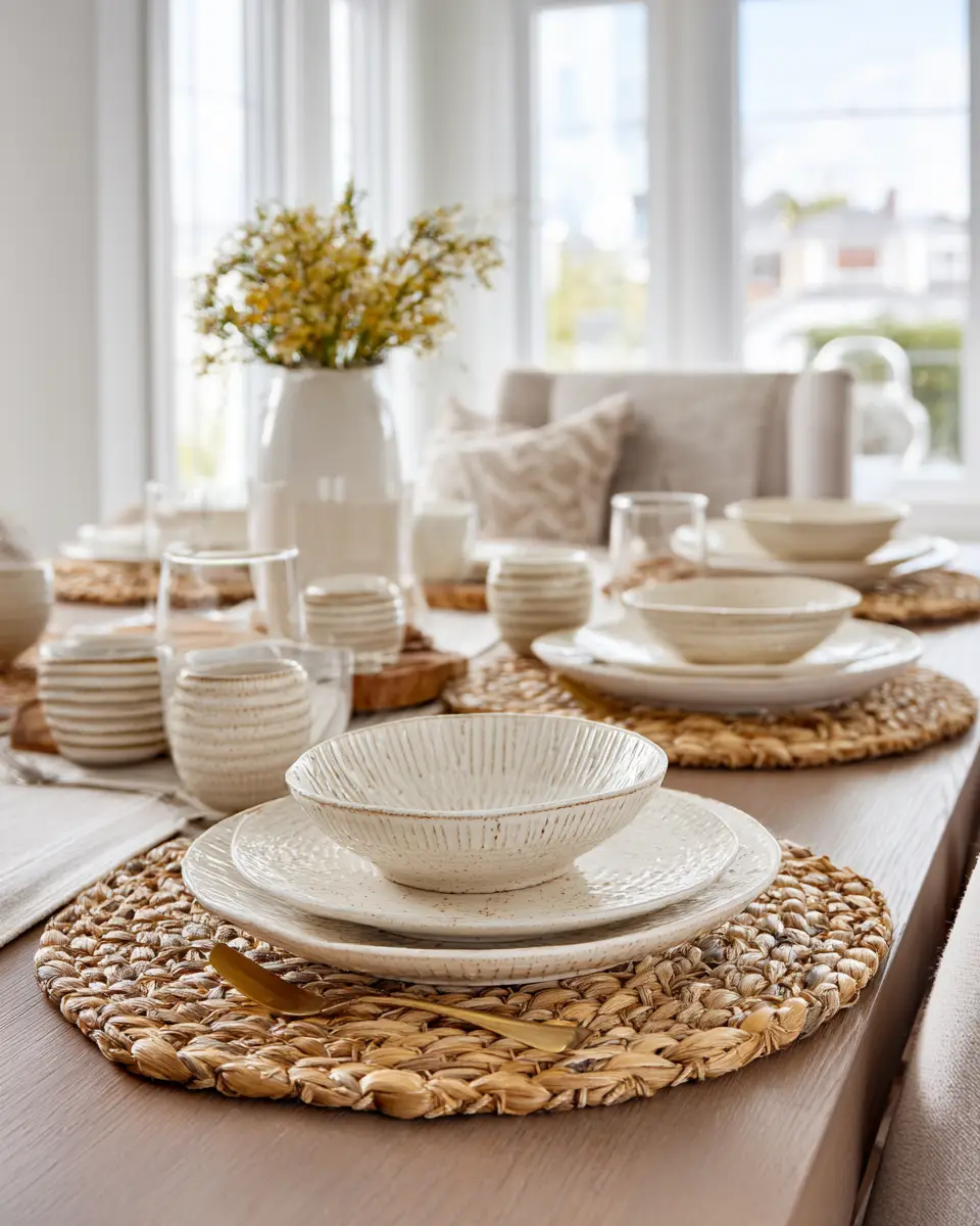 Neutral Coastal Dining Room Decor Ideas