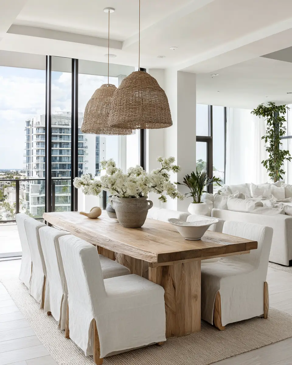 Neutral Coastal Dining Room Decor Ideas