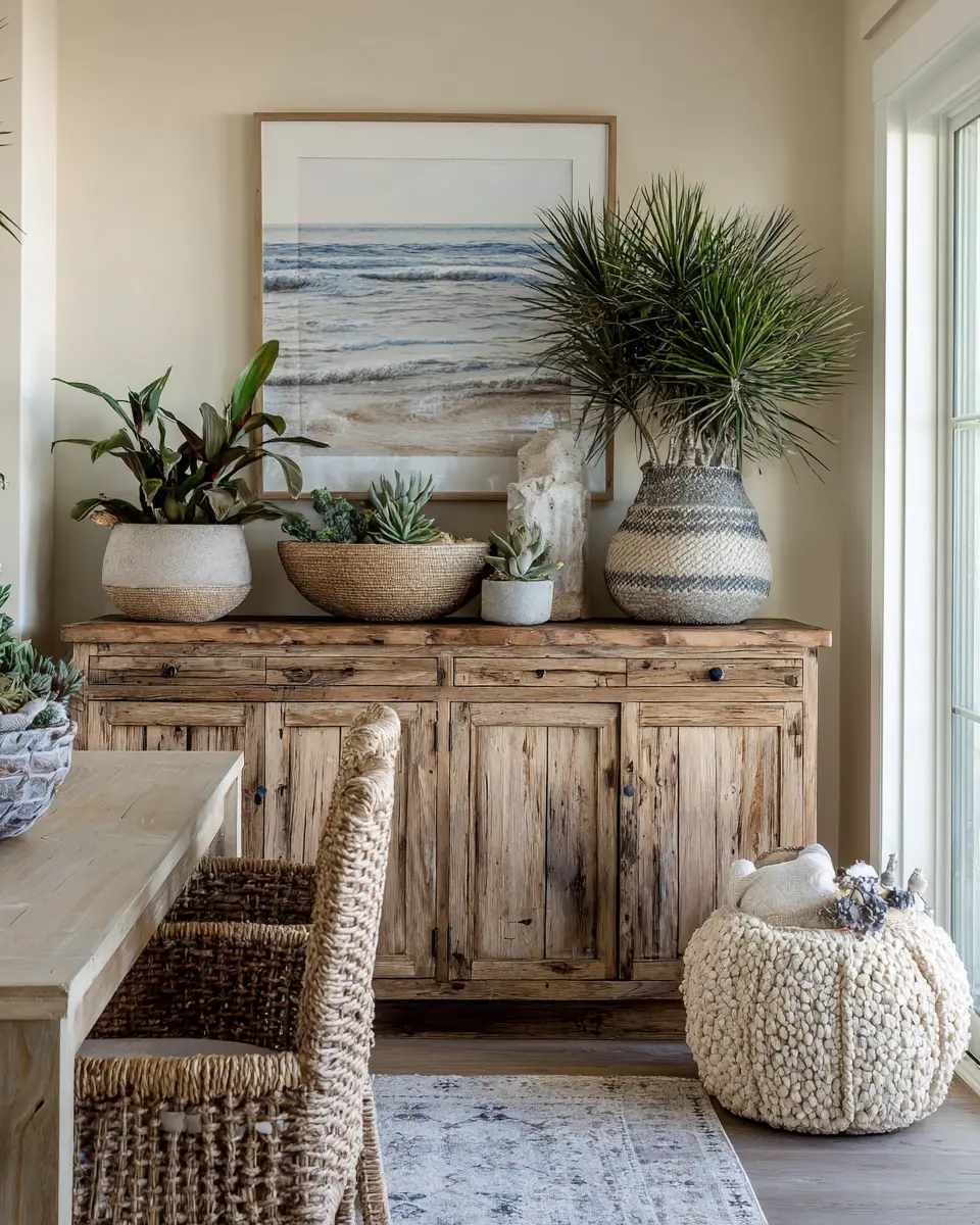 Neutral Coastal Dining Room Decor Ideas