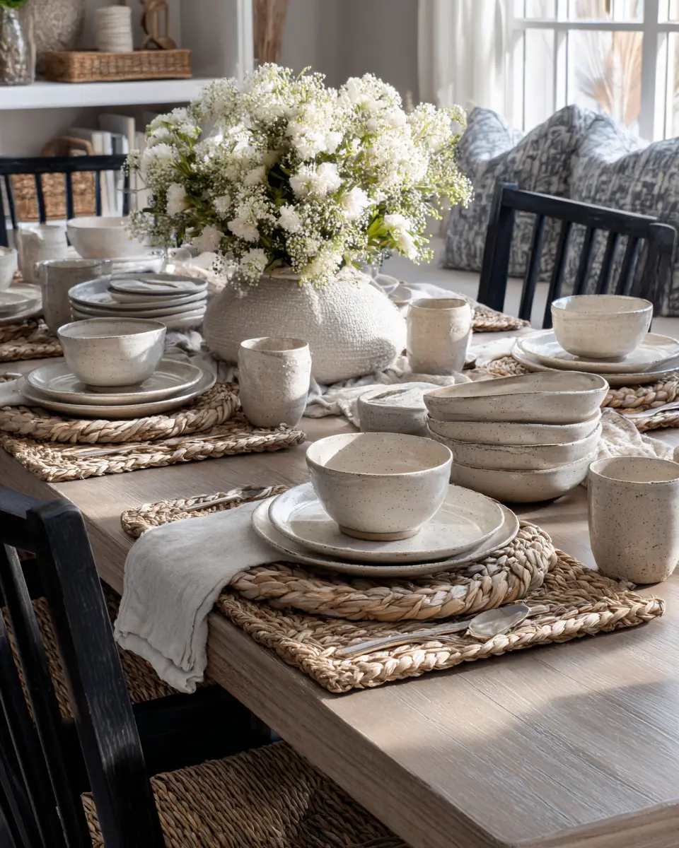 Neutral Coastal Dining Room Decor Ideas