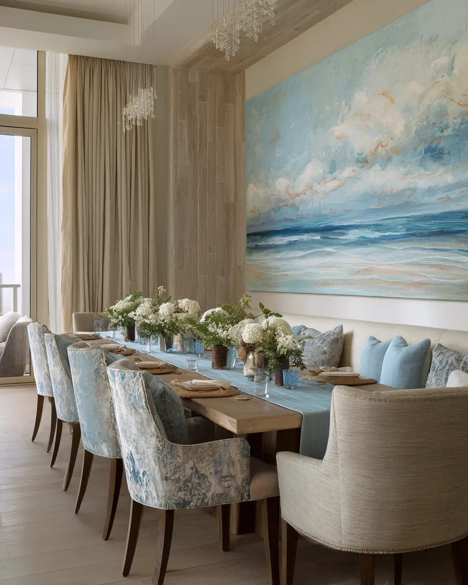 Neutral Coastal Dining Room Decor Ideas