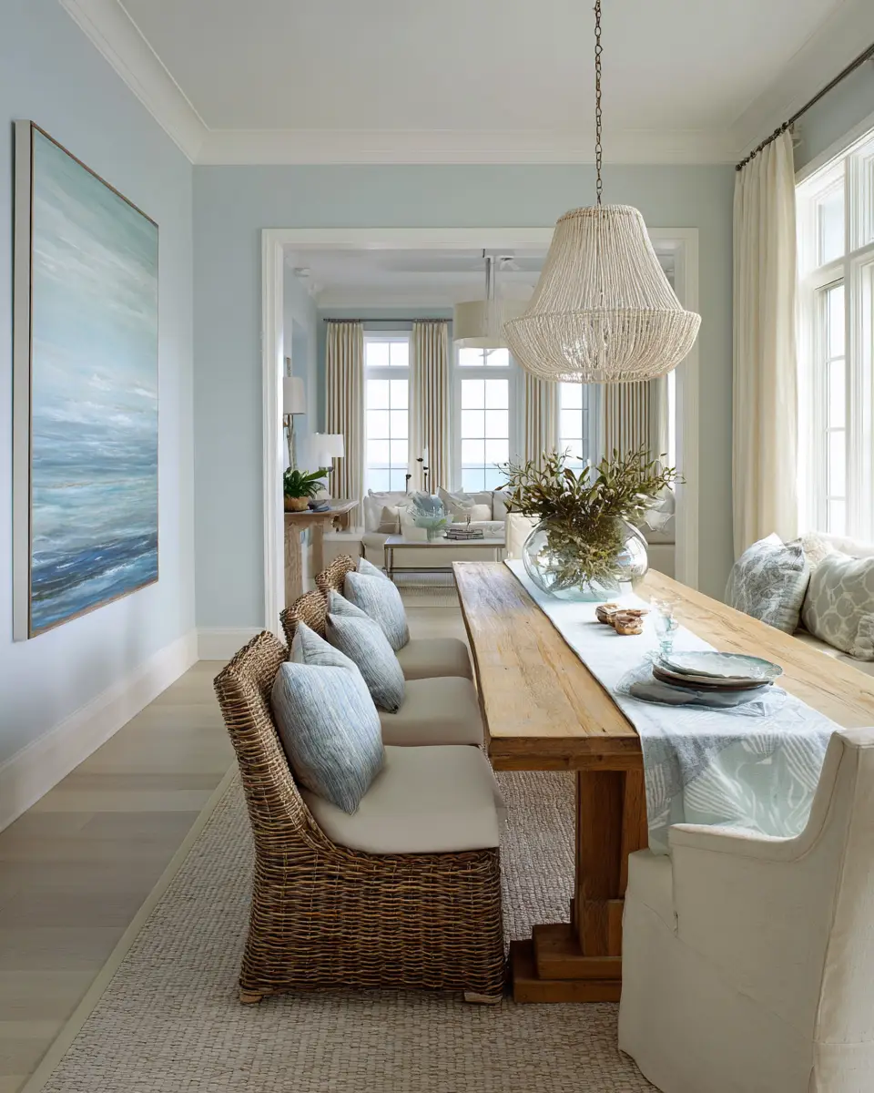 Neutral Coastal Dining Room Decor Ideas