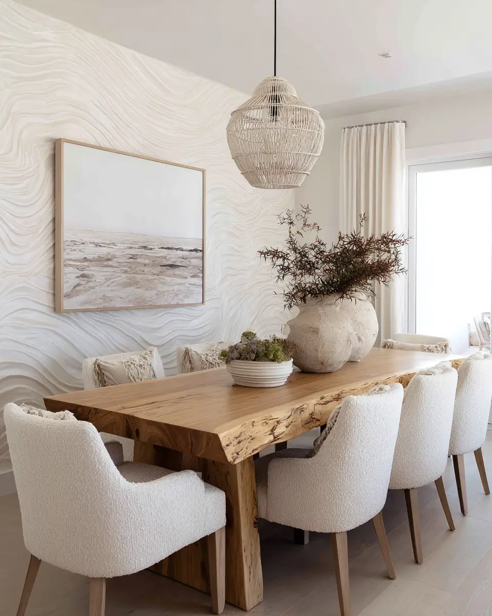 Neutral Coastal Dining Room Decor Ideas