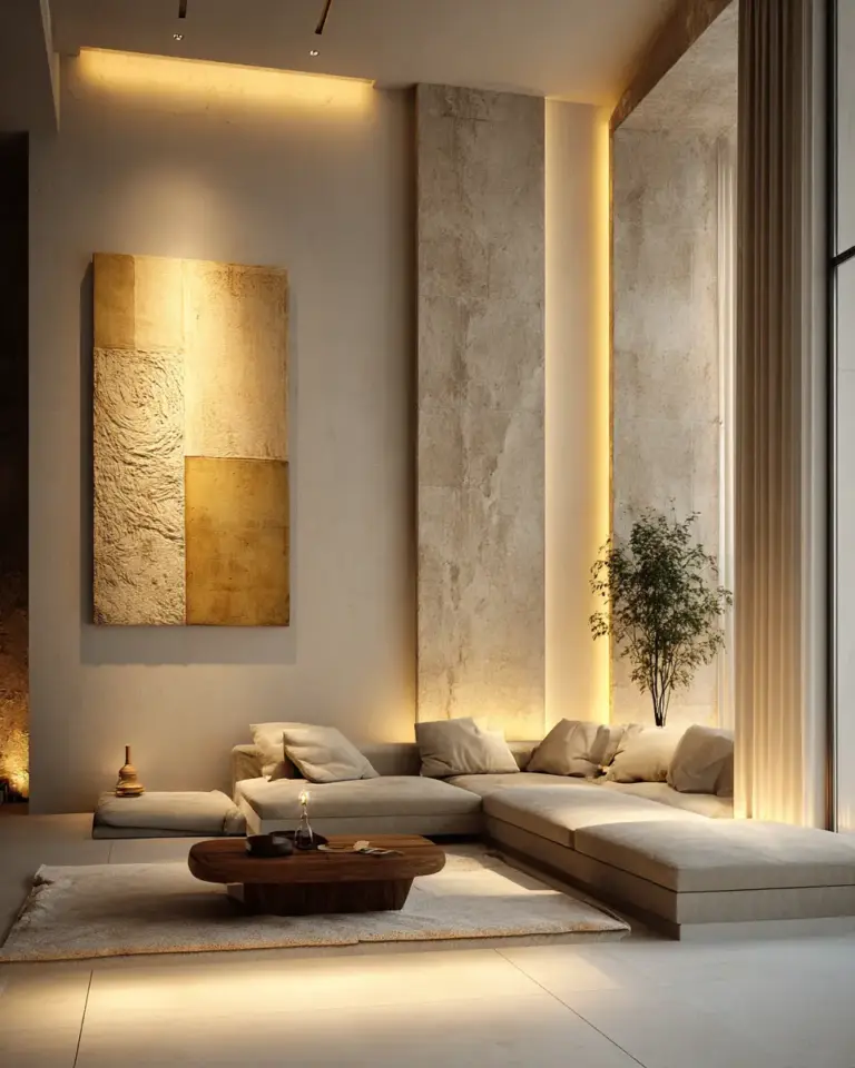 Neutral Contemporary Living Room Decor Ideas - Featured