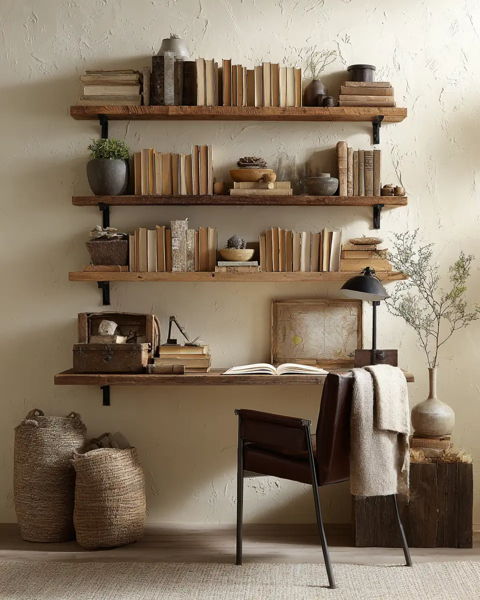 Neutral Country Home Office Decor Ideas