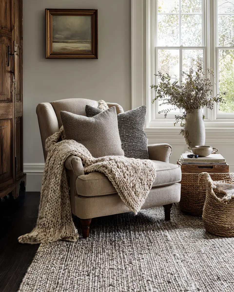 Neutral Country Home Office Decor Ideas