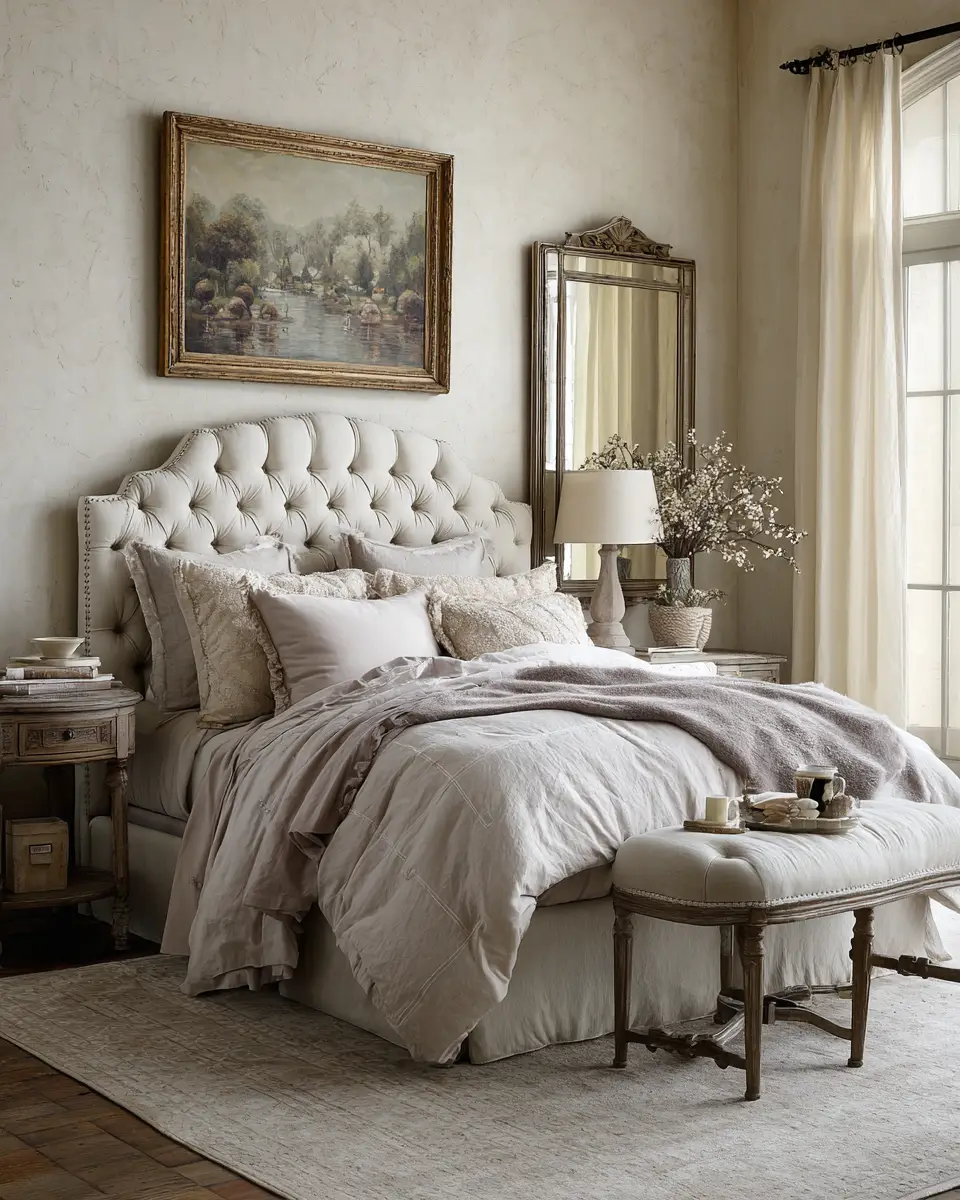 Neutral French Country Bedroom Decor Ideas