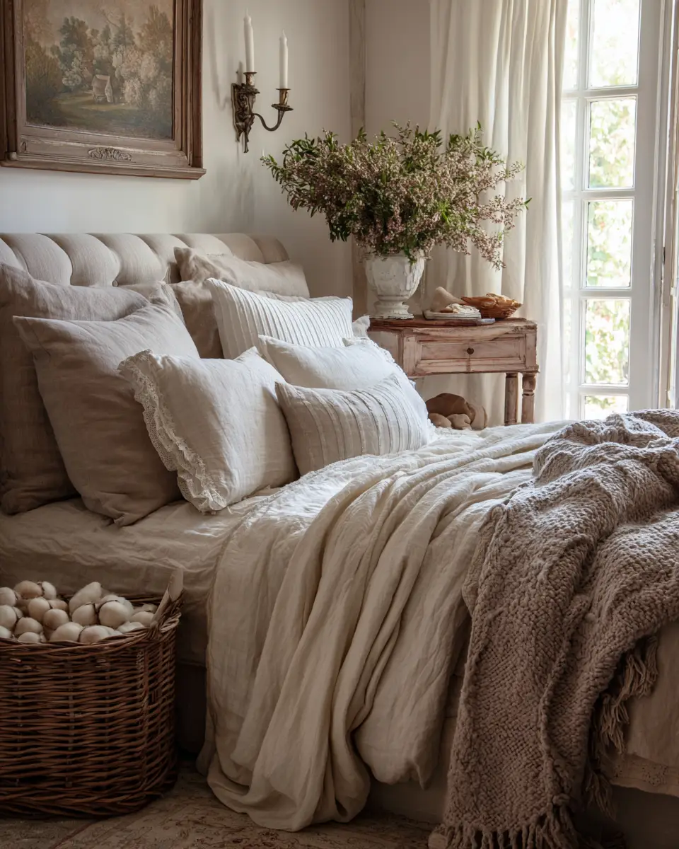 Neutral French Country Bedroom Decor Ideas