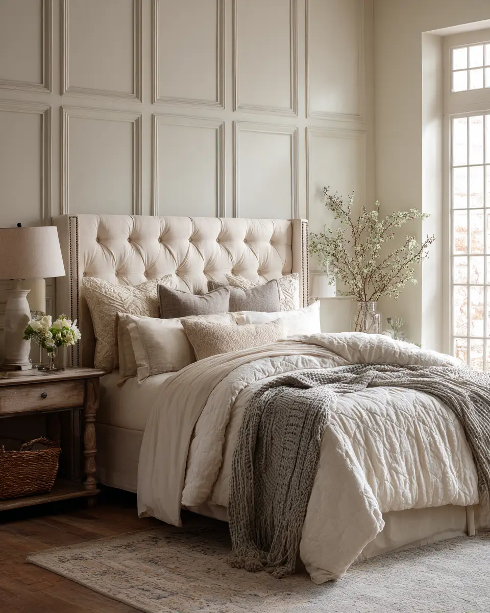 Neutral French Country Bedroom Decor Ideas
