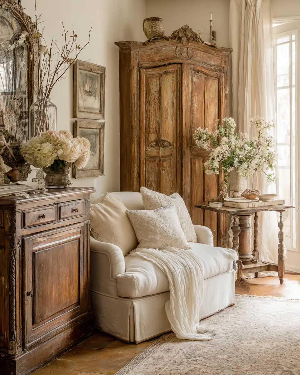 Neutral French Country Living Room Decor Ideas