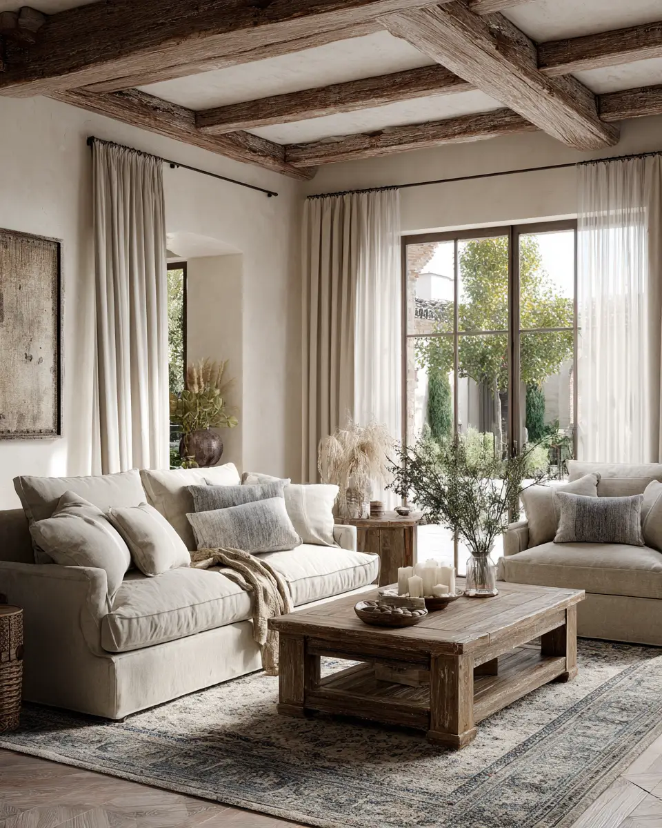 Neutral French Country Living Room Decor Ideas
