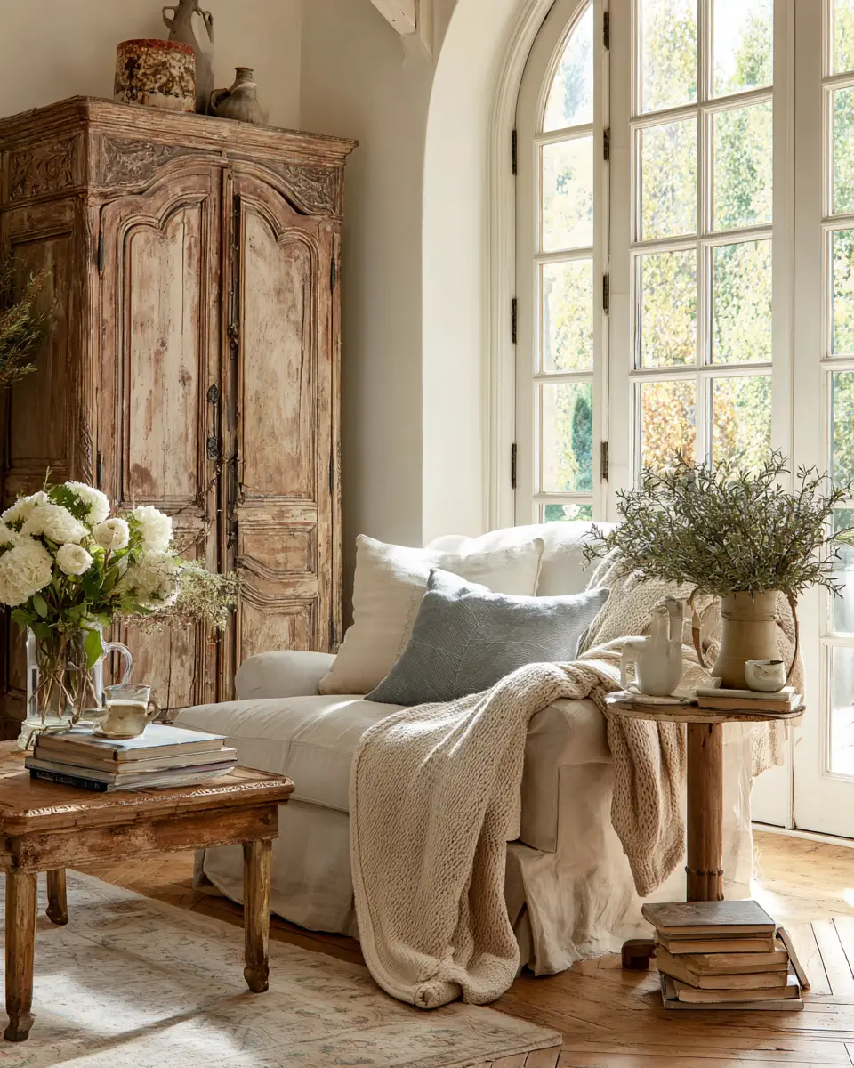 Neutral French Country Living Room Decor Ideas