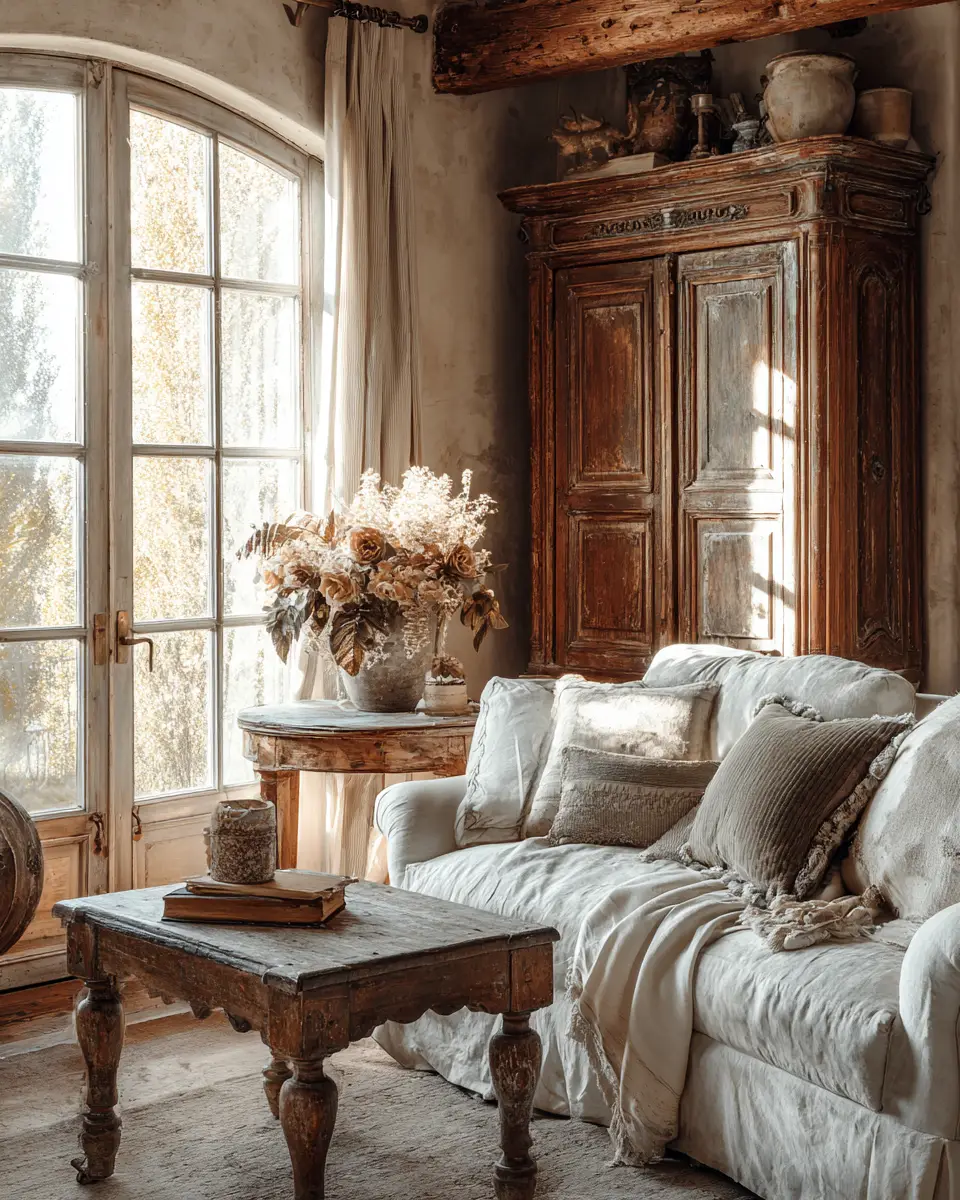 Neutral French Country Living Room Decor Ideas