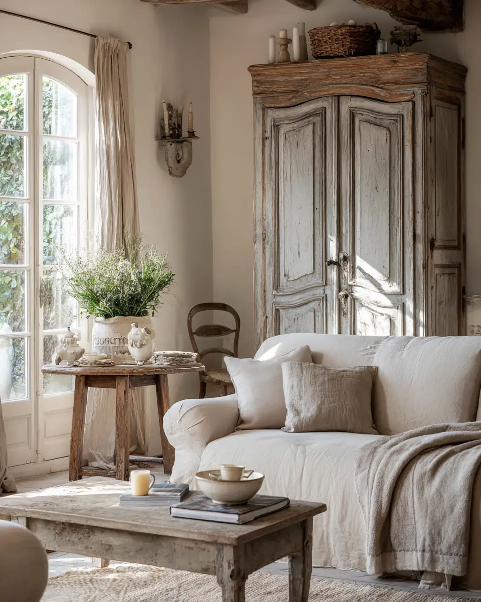 Neutral French Country Living Room Decor Ideas