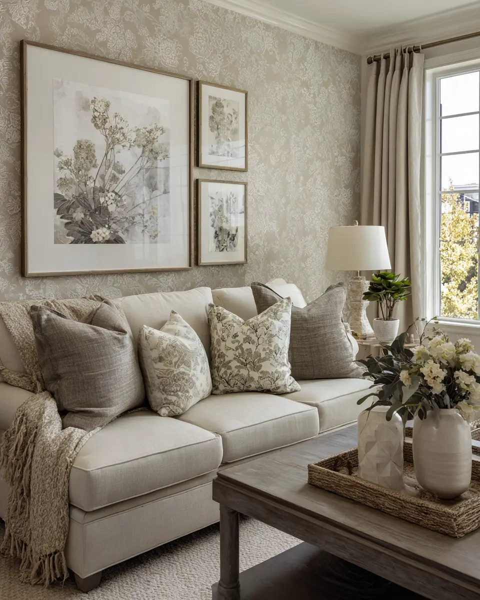 Neutral French Country Living Room Decor Ideas