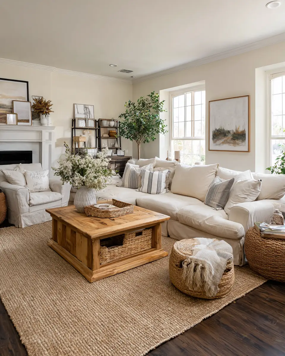 Neutral French Country Living Room Decor Ideas