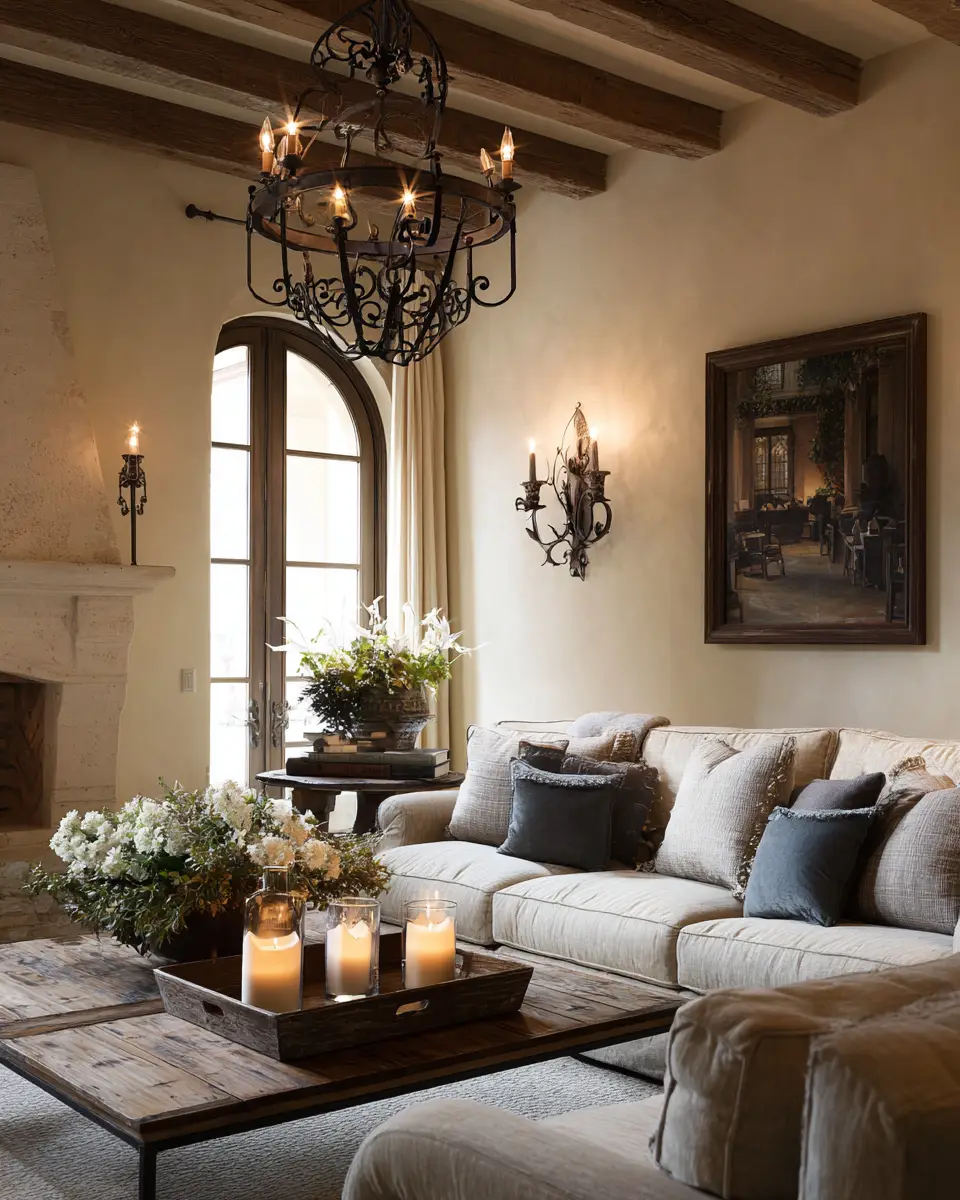 Neutral French Country Living Room Decor Ideas