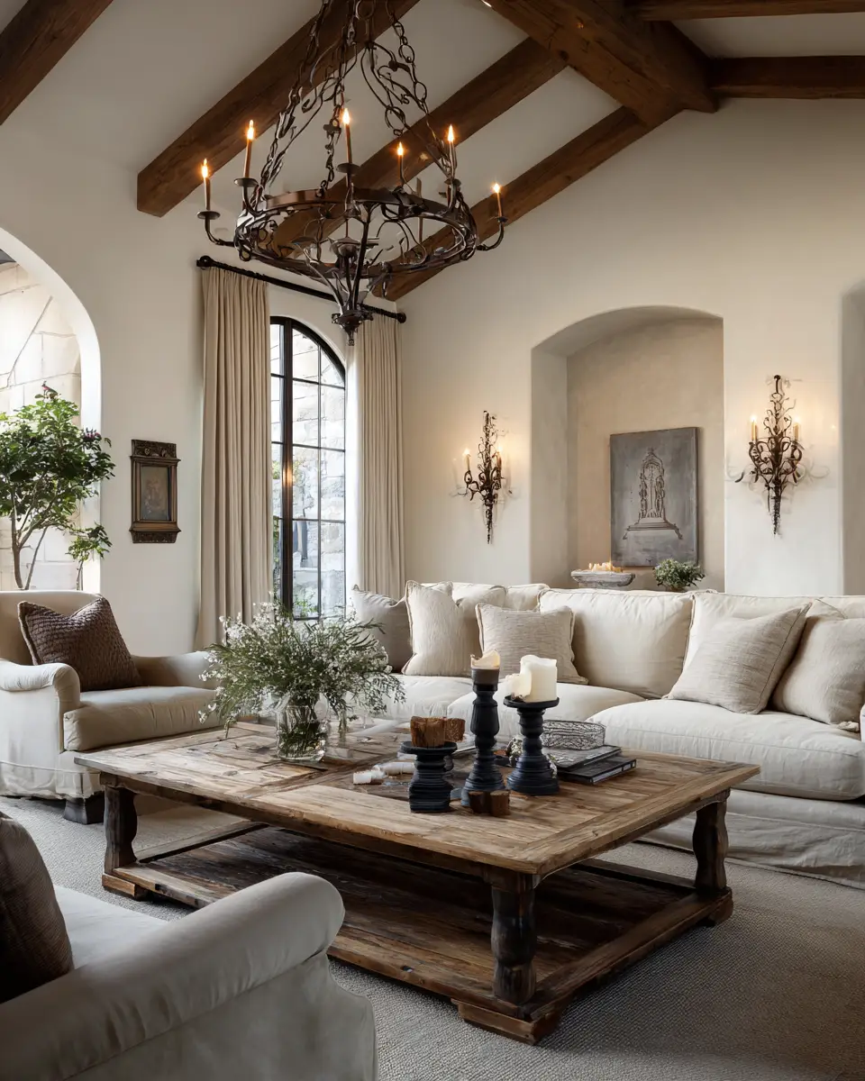 Neutral French Country Living Room Decor Ideas