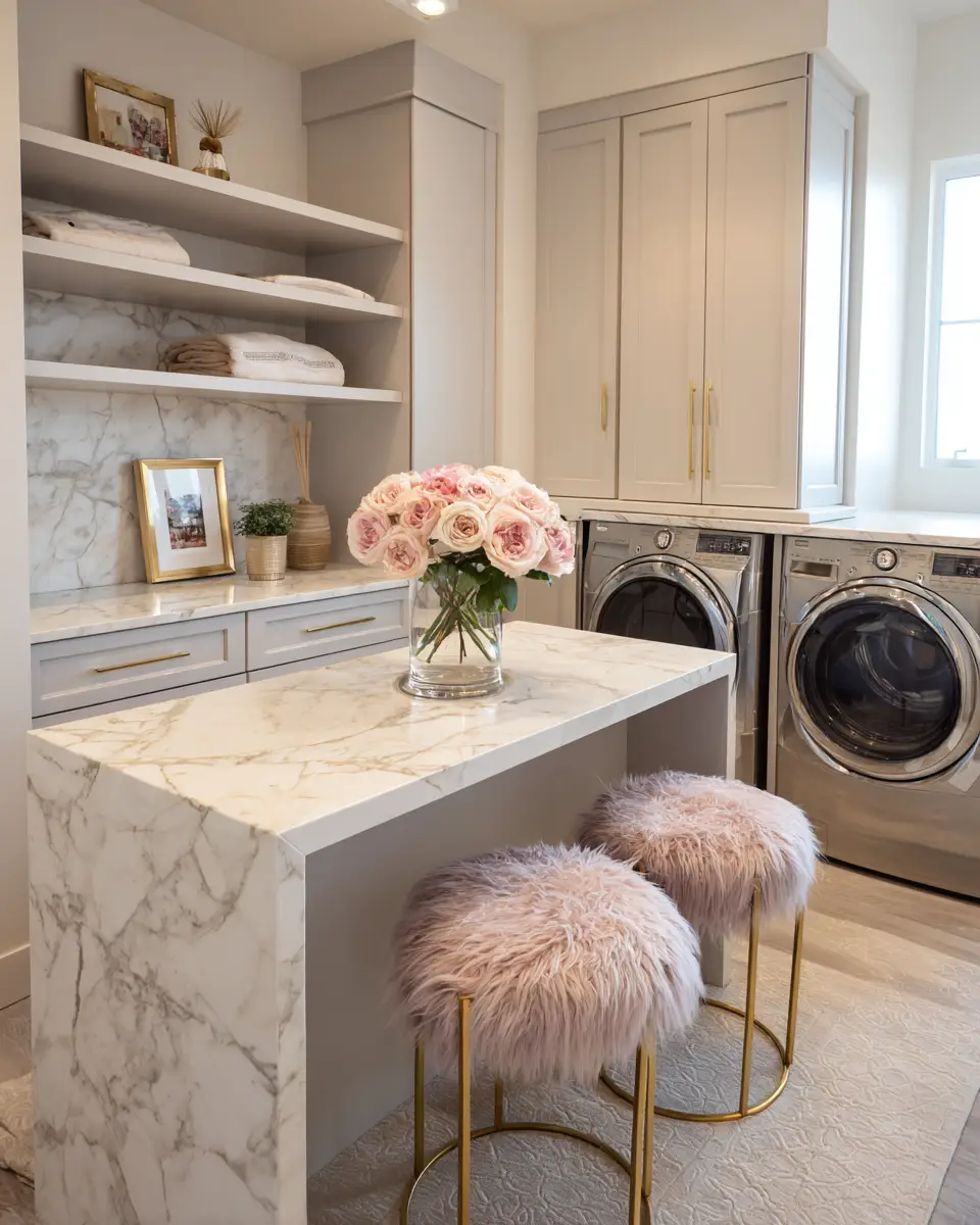 Neutral Glam Laundry Room Decor Ideas