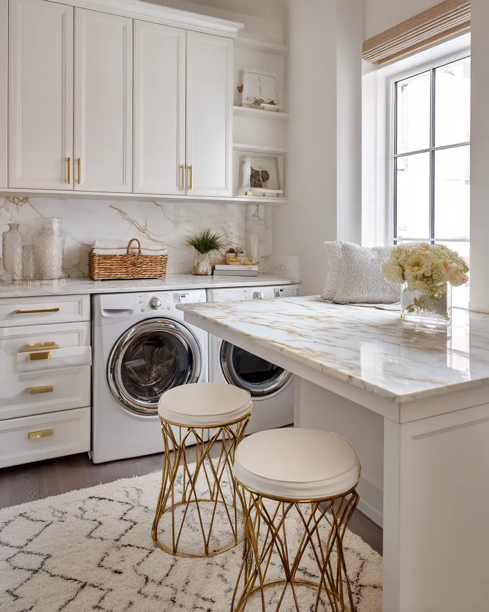 Neutral Glam Laundry Room Decor Ideas