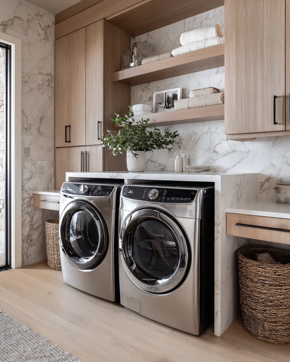 Neutral Glam Laundry Room Decor Ideas