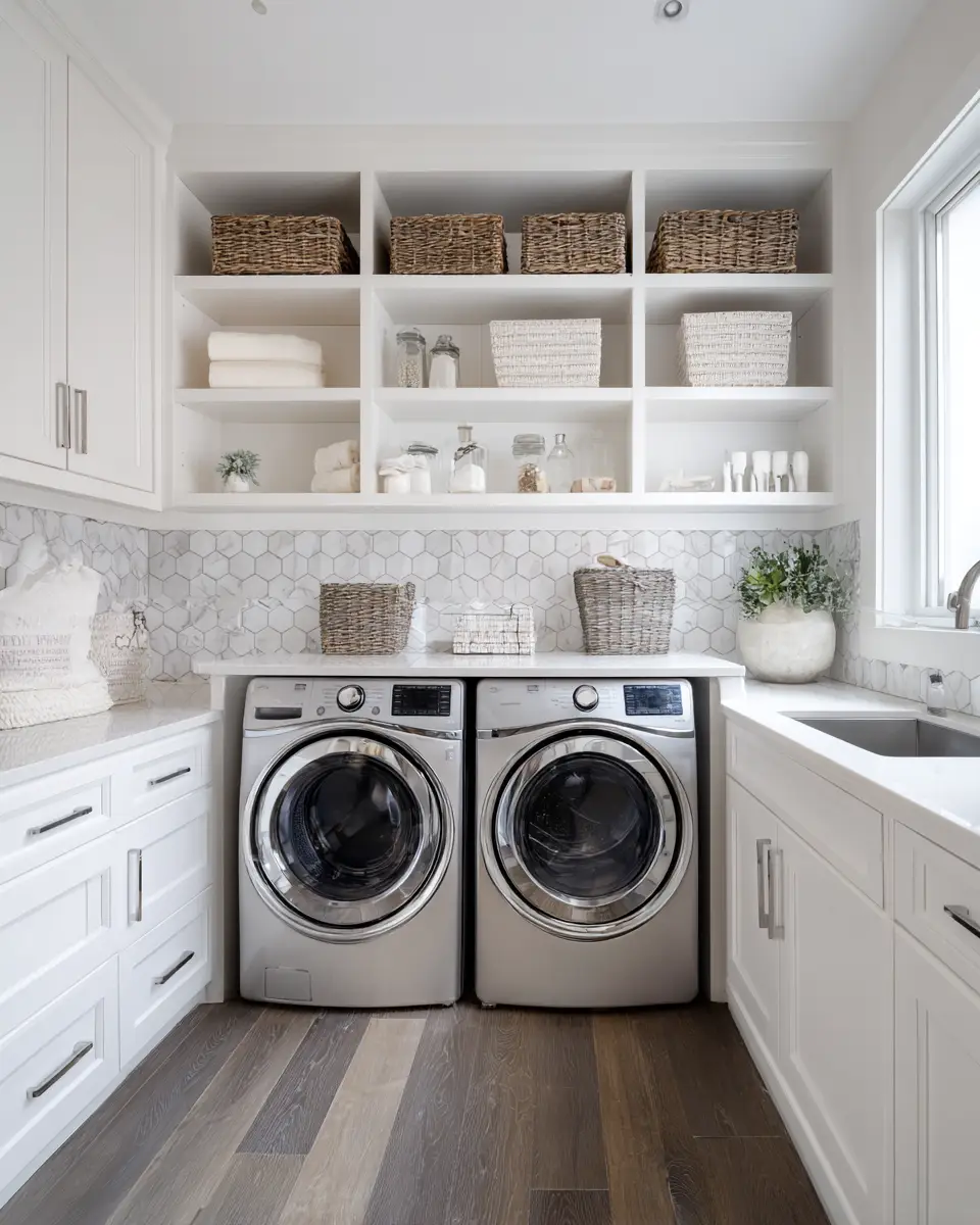 Neutral Glam Laundry Room Decor Ideas