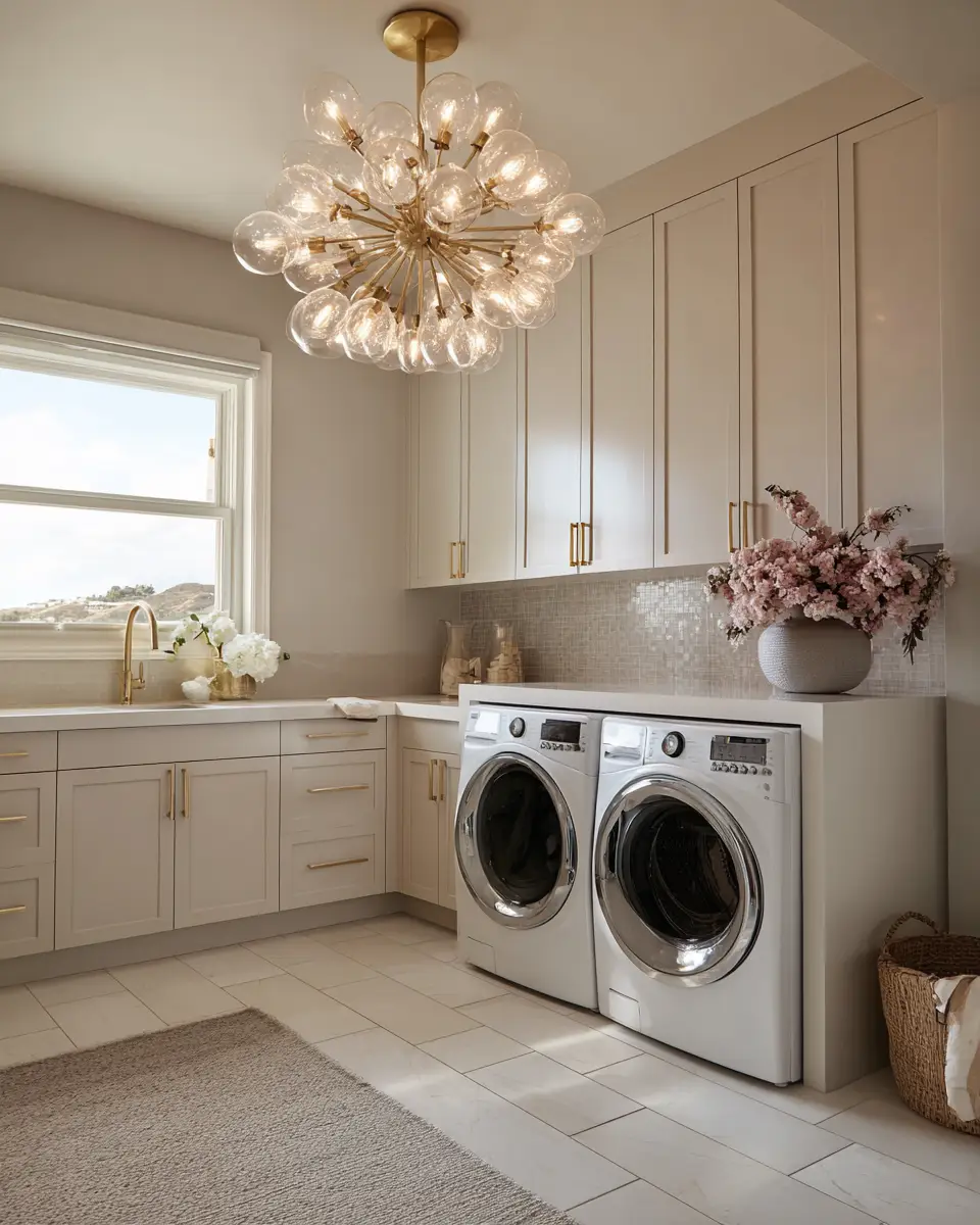 Neutral Glam Laundry Room Decor Ideas