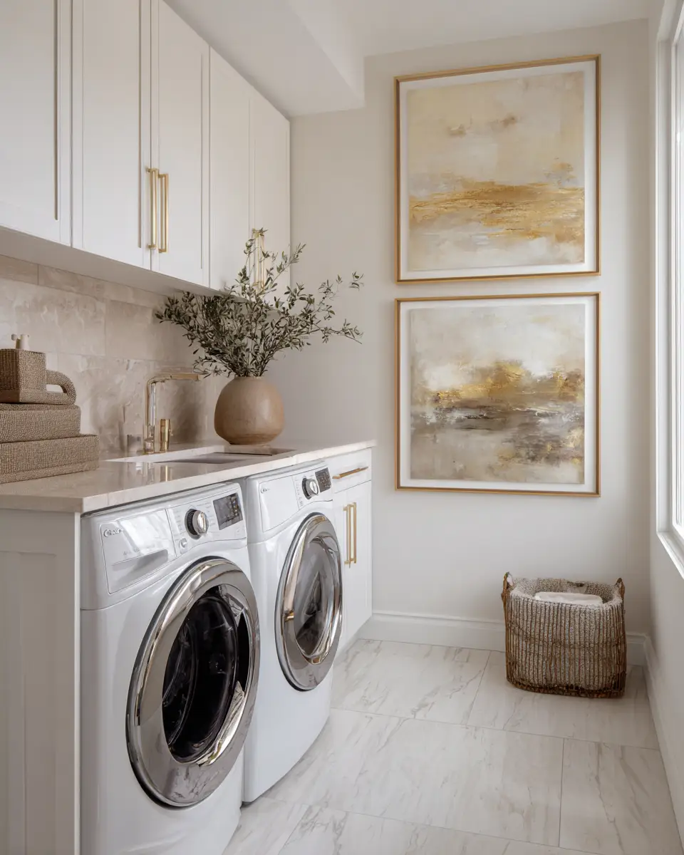 Neutral Glam Laundry Room Decor Ideas
