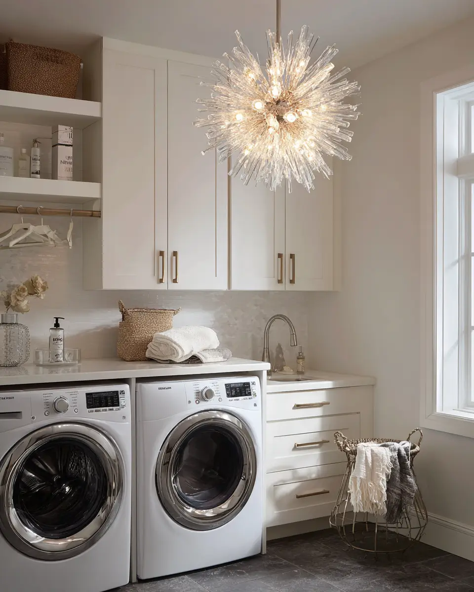 Neutral Glam Laundry Room Decor Ideas