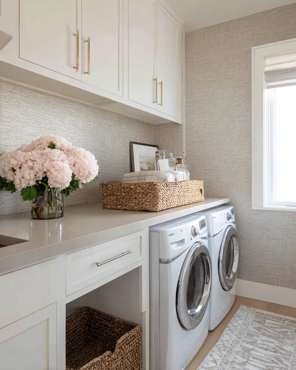 Neutral Glam Laundry Room Decor Ideas