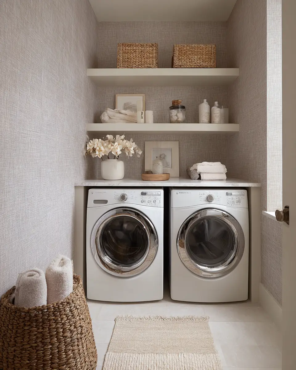 Neutral Glam Laundry Room Decor Ideas