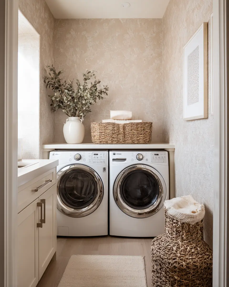 Neutral Glam Laundry Room Decor Ideas