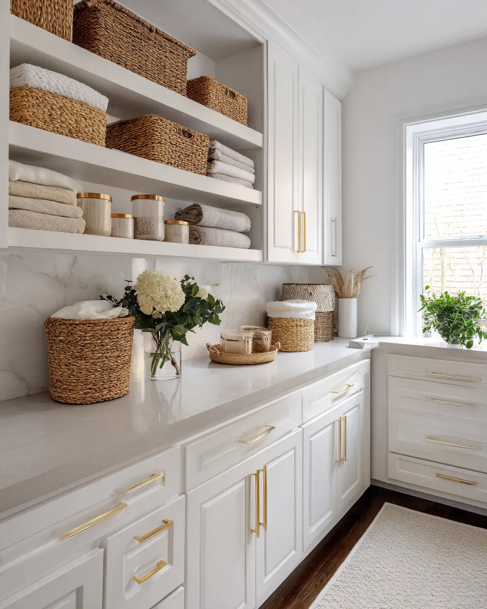 Neutral Glam Laundry Room Decor Ideas