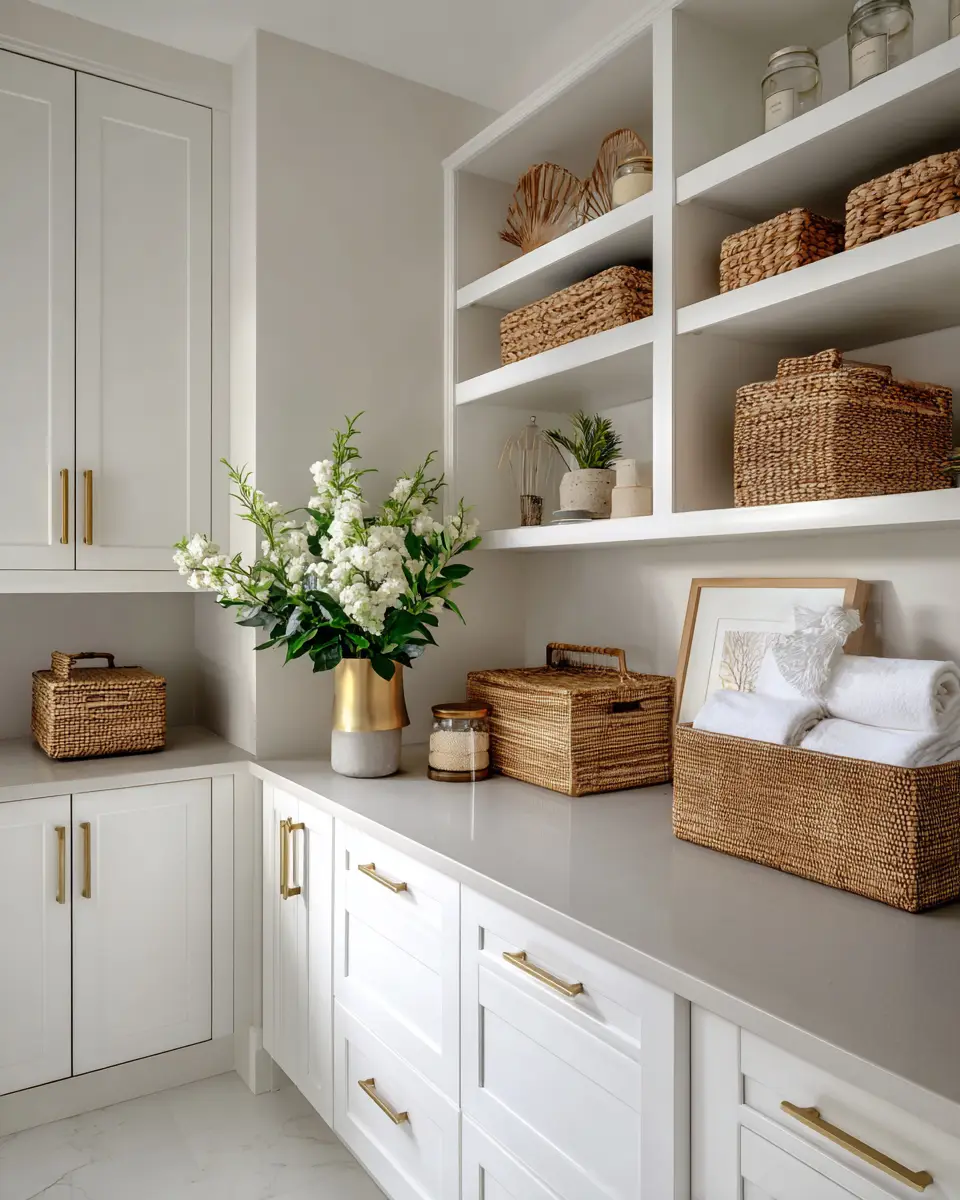 Neutral Glam Laundry Room Decor Ideas