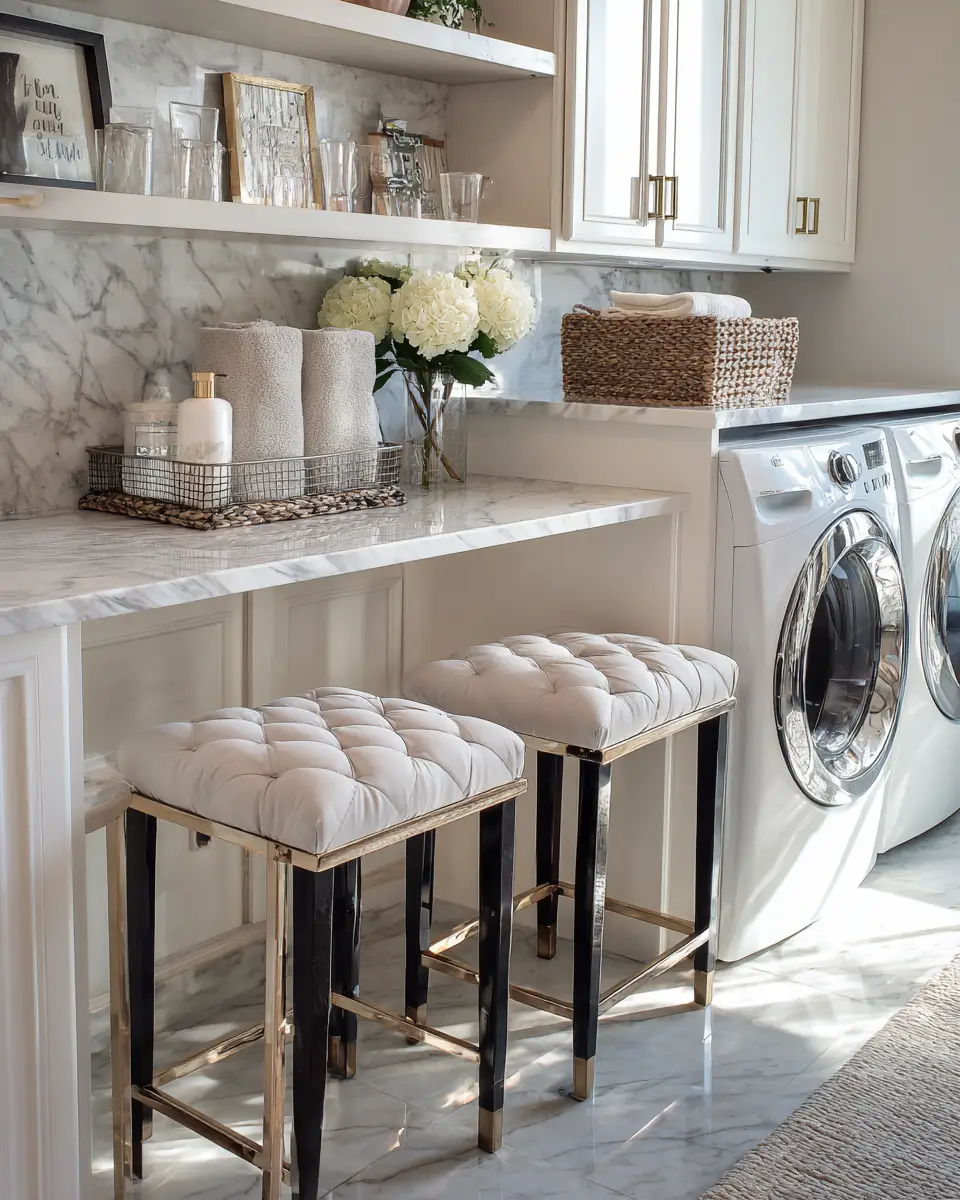 Neutral Glam Laundry Room Decor Ideas