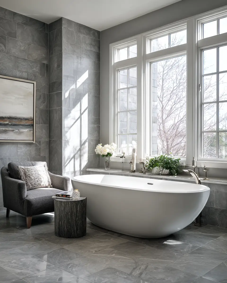 Neutral Gray Bathroom Decor Ideas