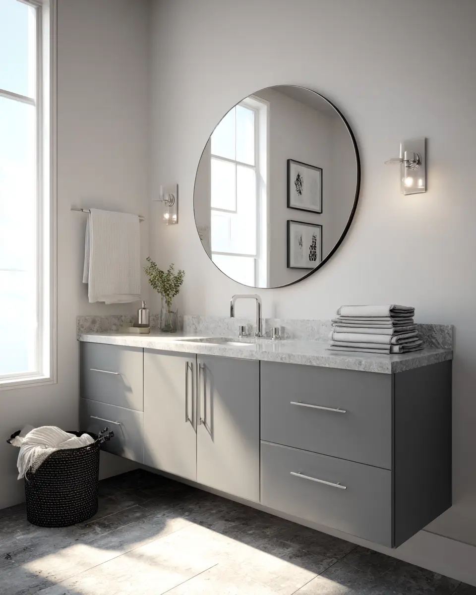Neutral Gray Bathroom Decor Ideas