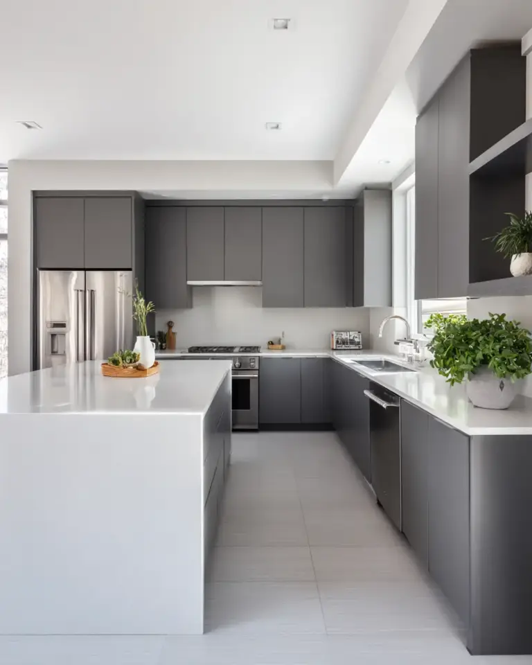 Neutral Gray Kitchen Decor Ideas - Featured