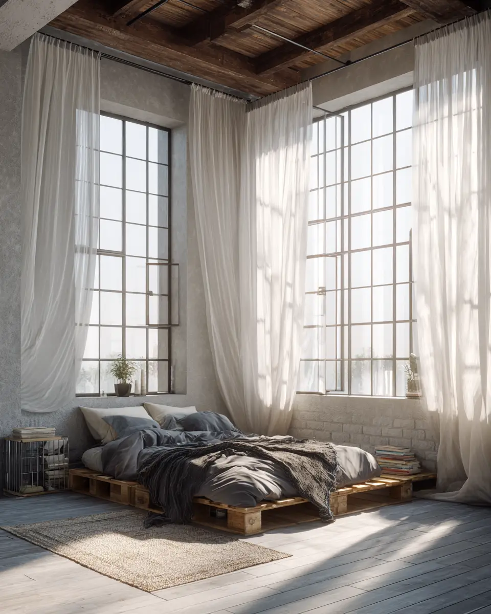 Neutral Industrial Bedroom Decor Ideas