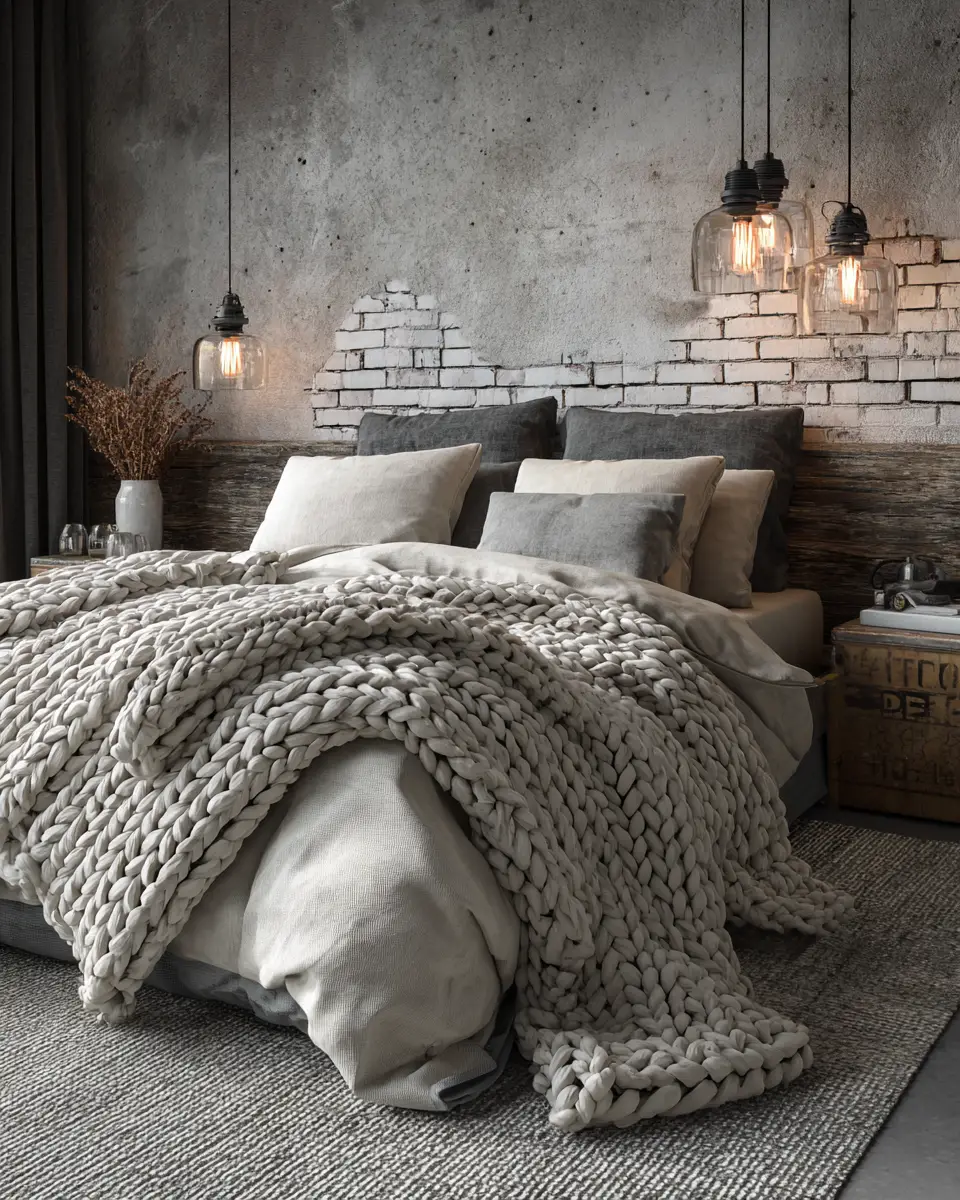 Neutral Industrial Bedroom Decor Ideas
