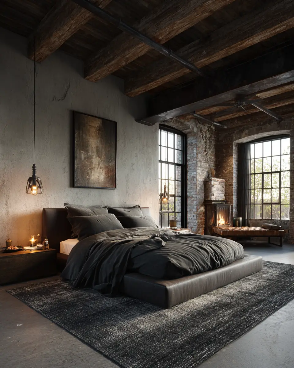 Neutral Industrial Bedroom Decor Ideas