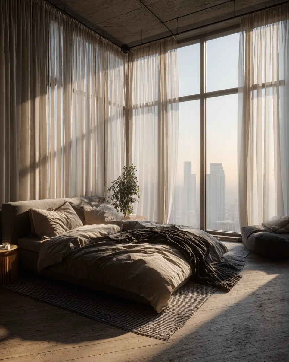 Neutral Industrial Bedroom Decor Ideas