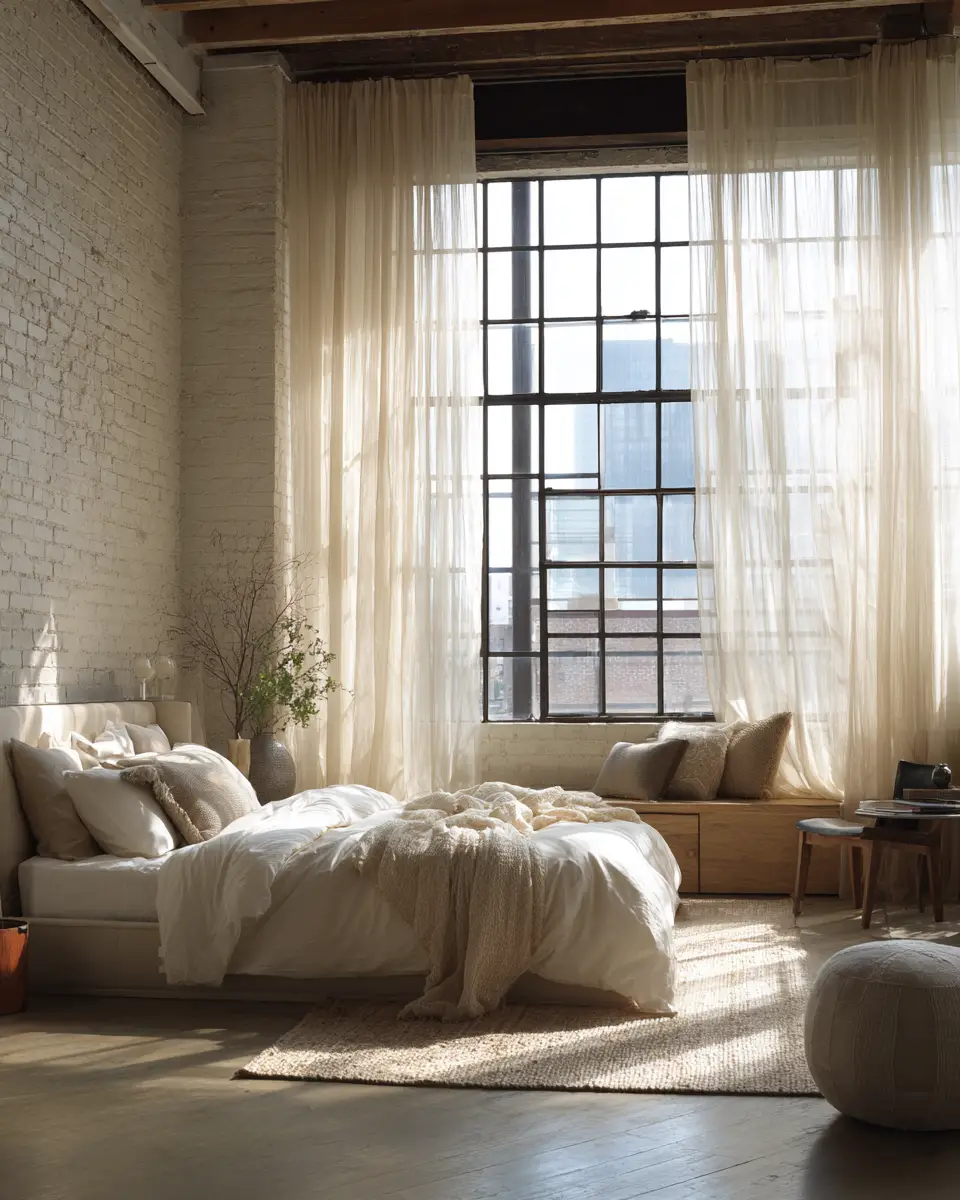 Neutral Industrial Bedroom Decor Ideas