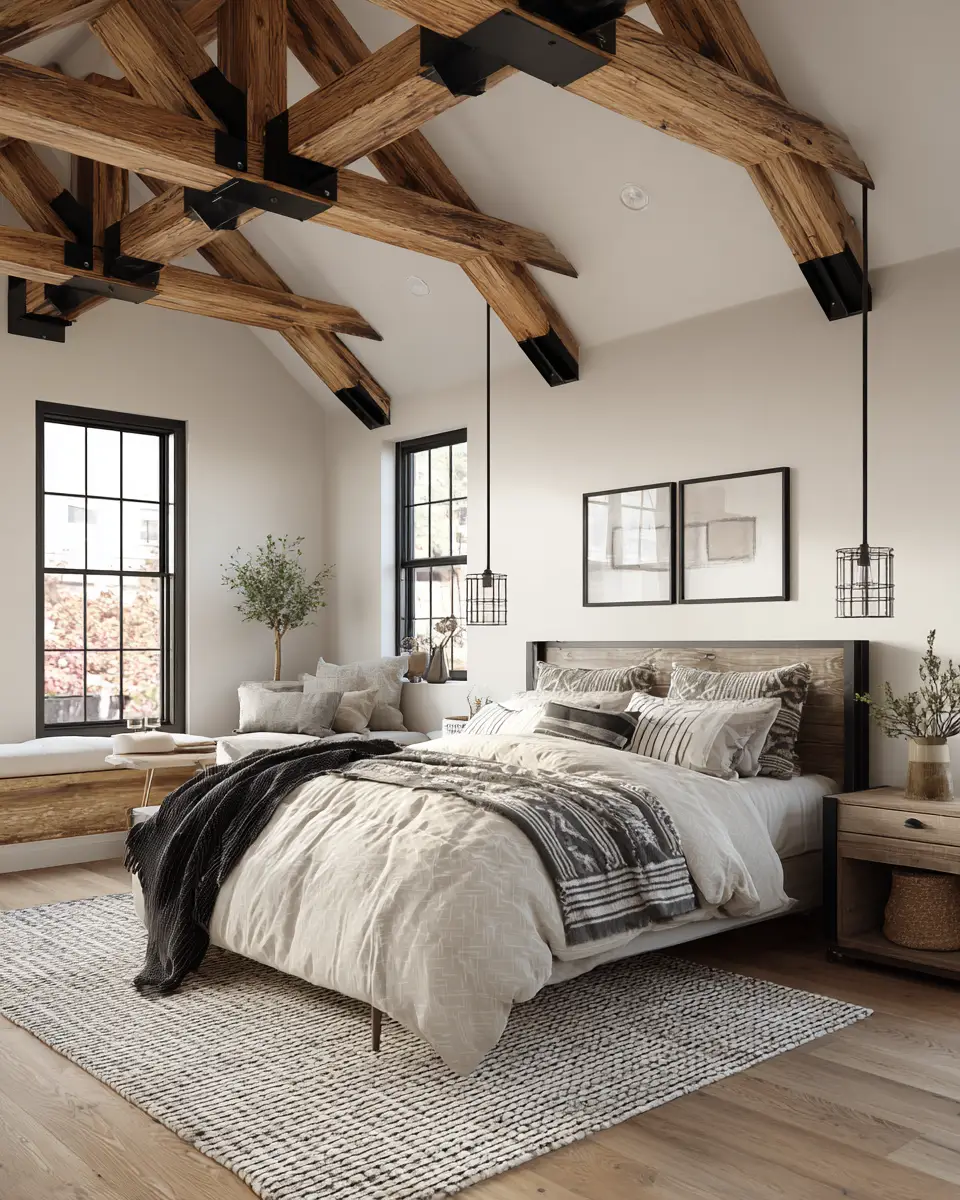Neutral Industrial Bedroom Decor Ideas